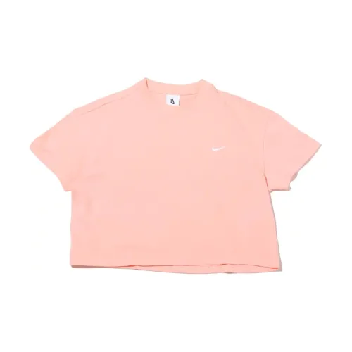 Nike Crop Tops Women's Bleached White Coral Red