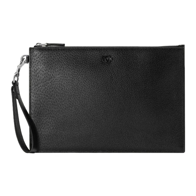 GUCCI Leather Clutch Regular Men's Black-0