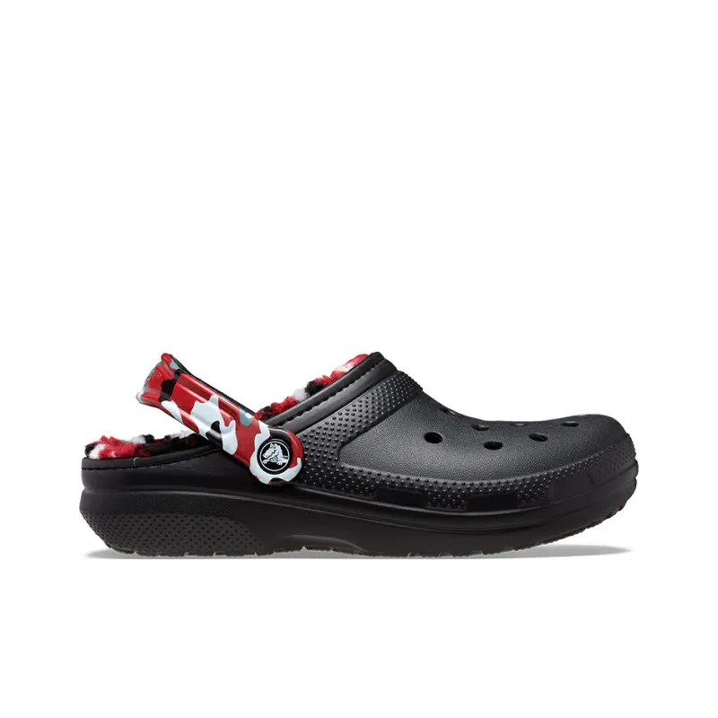 Crocs Classic Lined Camo Clog 'Black & Red'-1