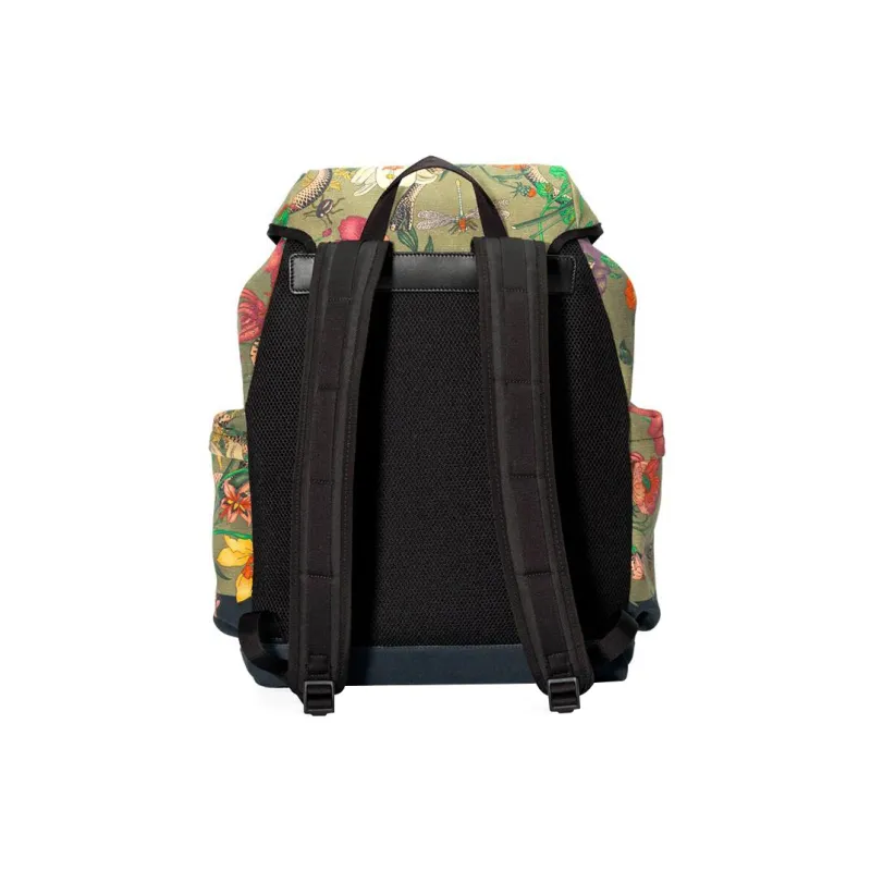 GUCCI Canvas Backpack Regular Men's Brown & Multicolor-3