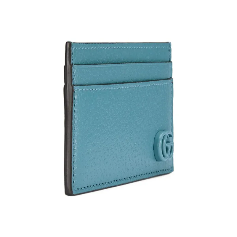 GUCCI GG Marmont Leather Card Holder Regular Men's Light Blue-1
