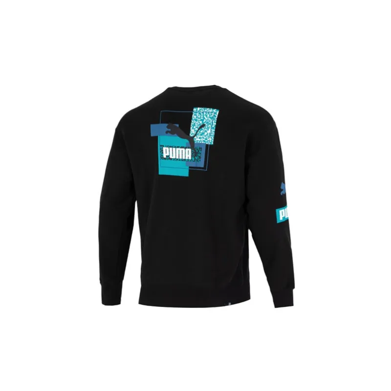 PUMA Love Crew Sweatshirts Men Black-1