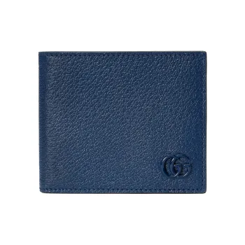 GUCCI GG Marmont Leather Wallet Regular Men's Royal Blue