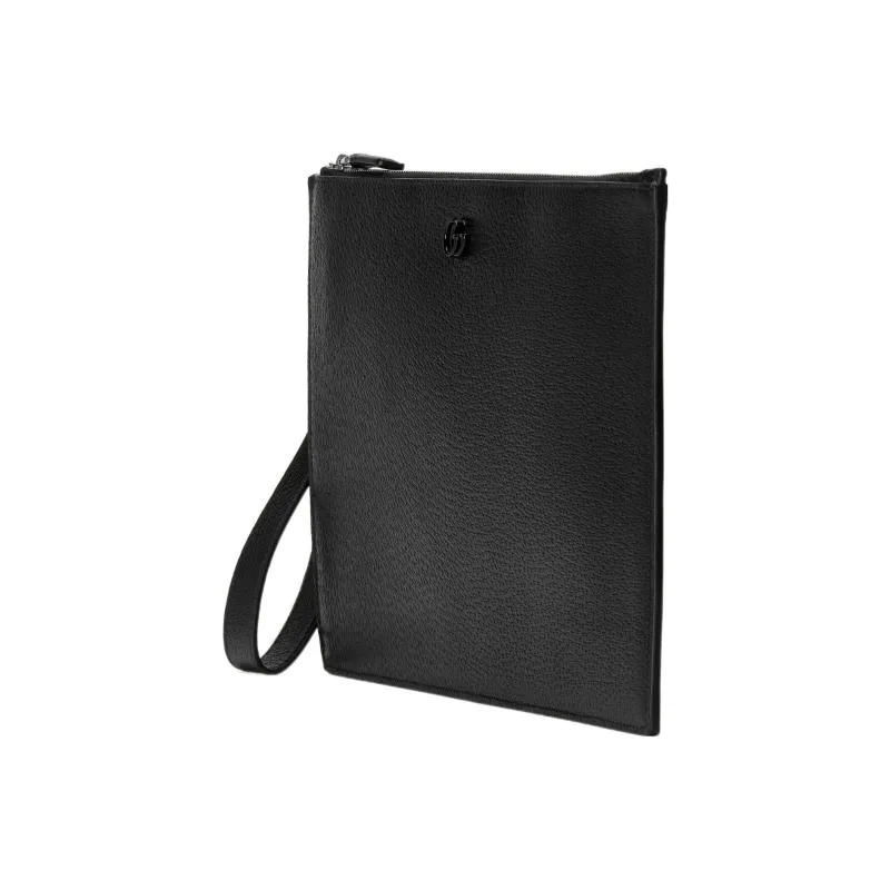 GUCCI Leather Clutch Regular Men's Black-1