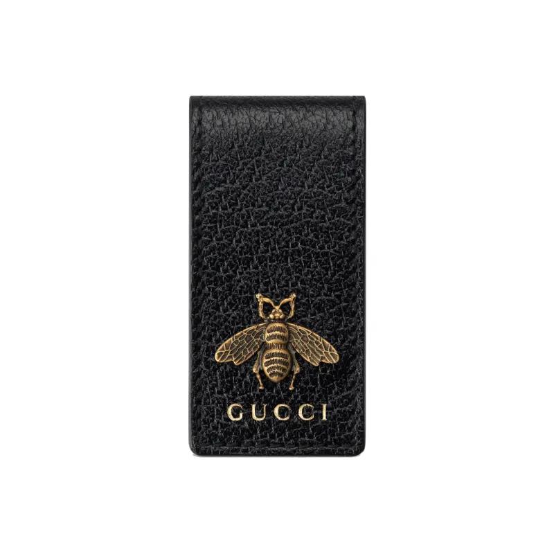 GUCCI Animalier Series Leather Wallet Men's Black-0