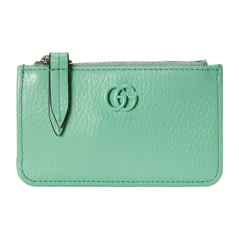GUCCI Marmont Leather Card Holder Women's Mint Green-0