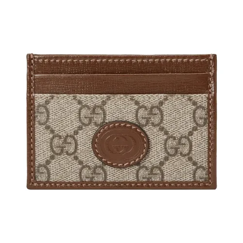 GUCCI Canvas Leather Trim Canvas Bag With Business Card Holder Men's Ebony