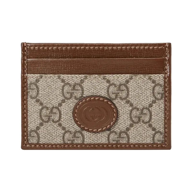 GUCCI Canvas Leather Trim Canvas Bag With Business Card Holder Men's Ebony-0