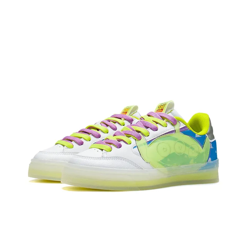 Disney x LiNing Wei Wu 180 180 Low Low Top Skateboard Shoes Women's White Yellow Three Eye Special Edition-2