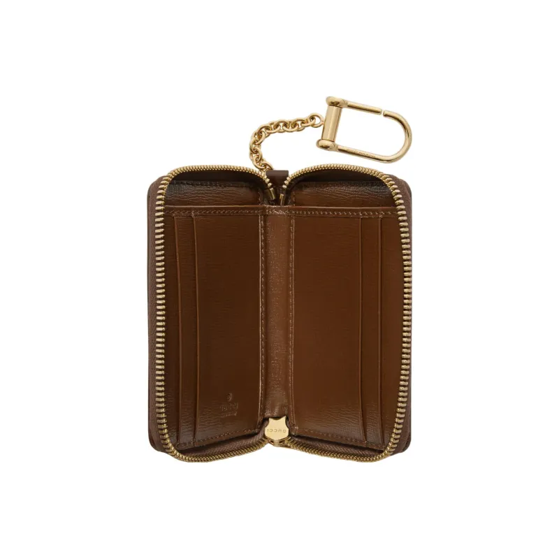GUCCI Canvas With Leather Trim Wallet Women's Brown/Ebony-3