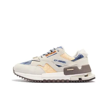 LiNing 001 Ingenuity Cushioning, Slip Resistant, And Abrasion Resistant Low Top Sports Casual Shoes Men's Gray Blue