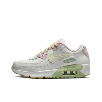 Nike Air Max 90 Cushioning, Slip Resistant, Abrasion Resistant, Breathable Low Top Running Shoes GS White Green