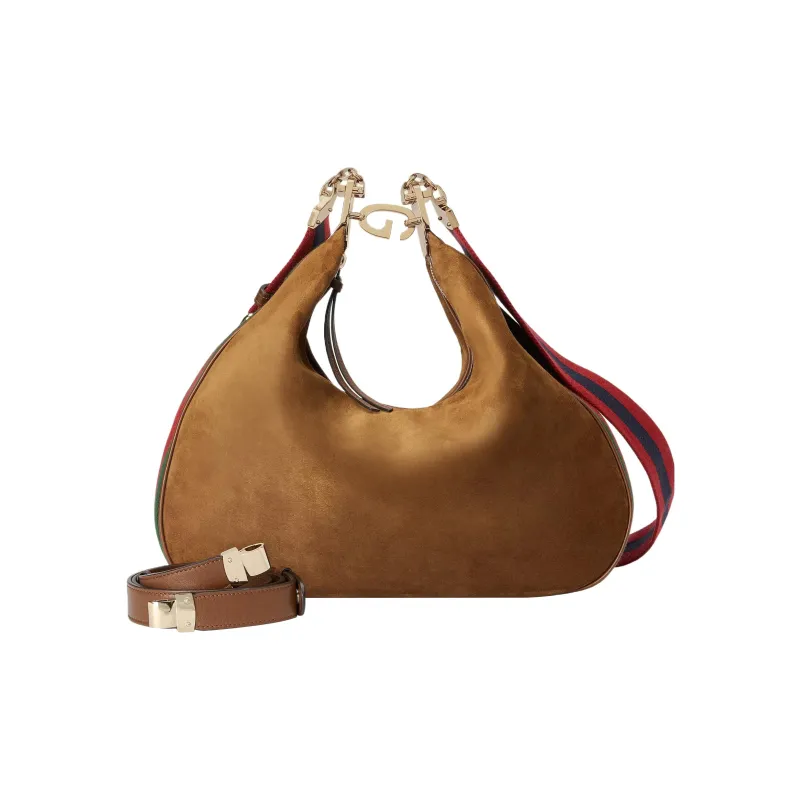 GUCCI Attache Suede Crossbody Bag Shoulder Bag Women's Brown-1