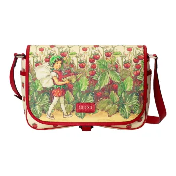 GUCCI Canvas Messenger Bag Shoulder Bag Crossbody Bag Regular Kids' Ivory
