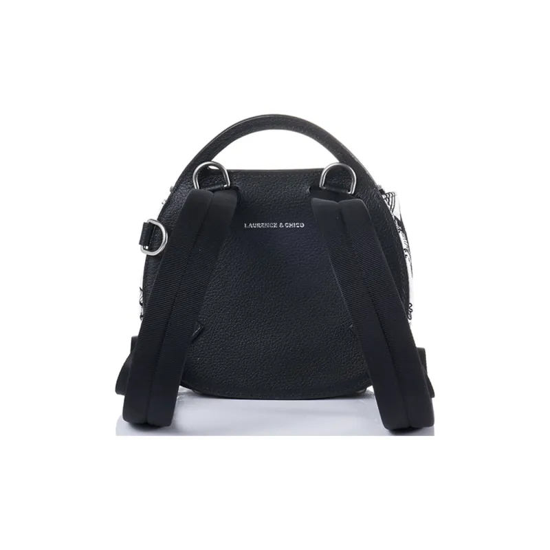 Laurence & Chico Cotton Shoulder Bag, Crossbody Bag, Handbag Small Size Women's Black White-3