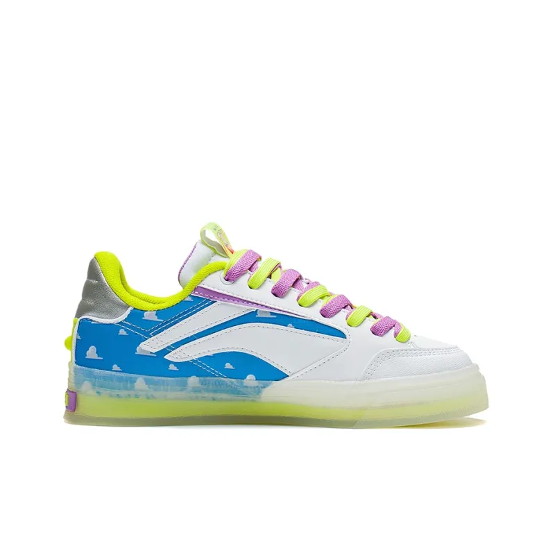 Disney x LiNing Wei Wu 180 180 Low Low Top Skateboard Shoes Women's White Yellow Three Eye Special Edition-1