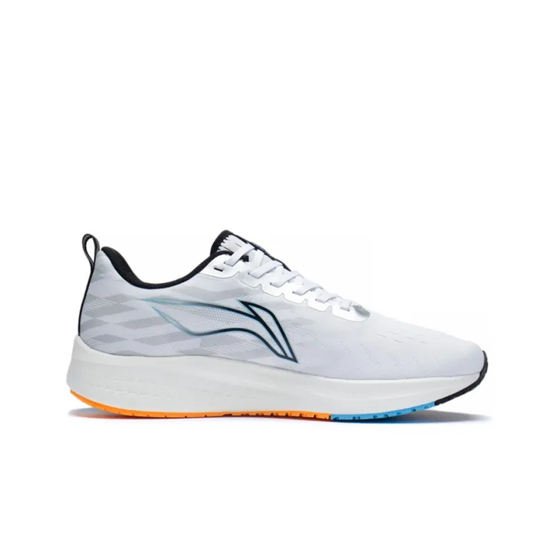 LiNing Red Hare 5 Cushioned Slip Resistant Breathable Rebound Low Top Running Shoes White Light Gray-1