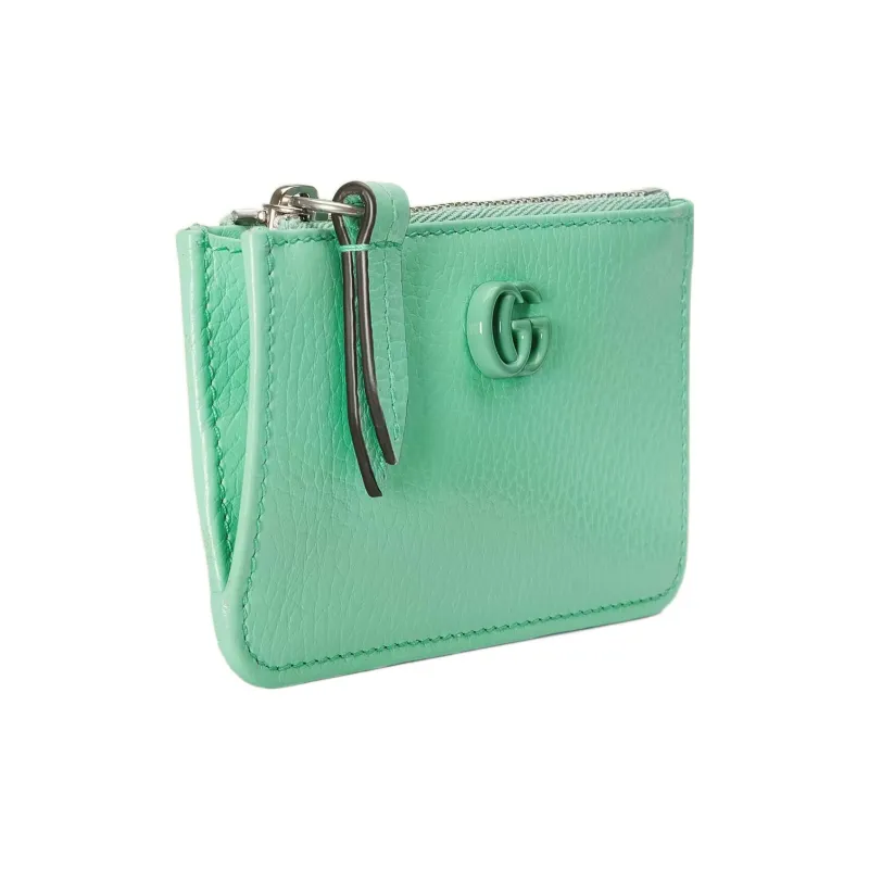 GUCCI Marmont Leather Card Holder Women's Mint Green-1