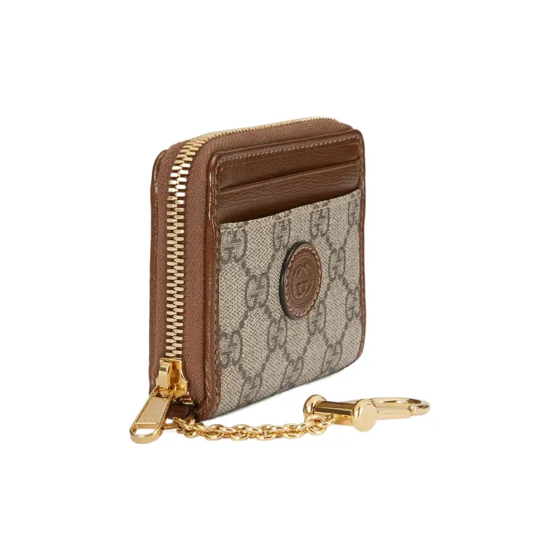 GUCCI Canvas With Leather Trim Wallet Women's Brown/Ebony-1