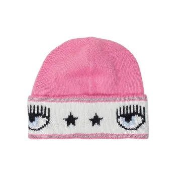 CHIARA FERRAGNI Graphic Intarsia Knitted Beanie