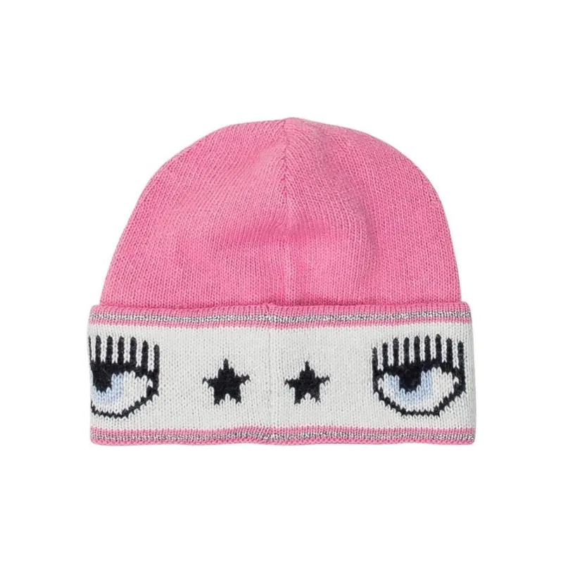 CHIARA FERRAGNI Graphic Intarsia Knitted Beanie-0