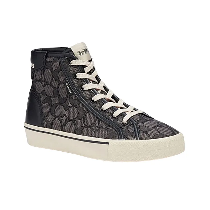 COACH CitySole High Top Stylish Skateboarding Shoes Women's Black-2