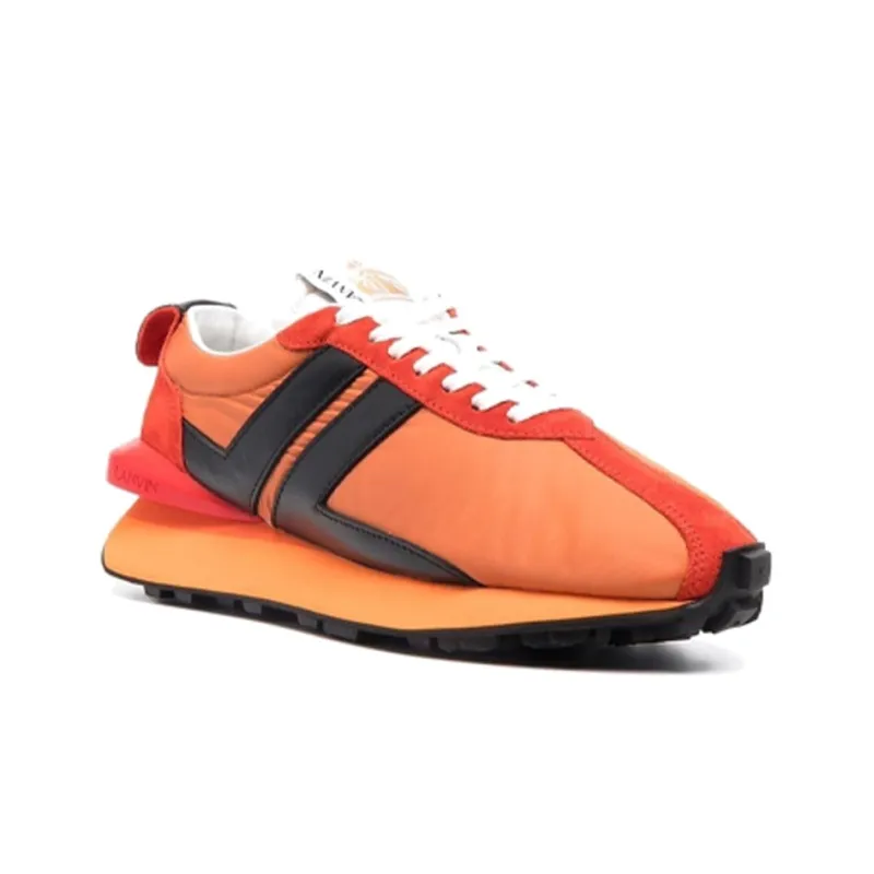 Lanvin Bumpr Cushioned Slip-Resistant Low-Top Casual Shoes Men's Orange Black-2
