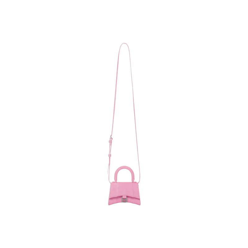 Balenciaga Hourglass Washable Denim Shoulder Bag Crossbody Bag Handbag Mini Women's Pink-5