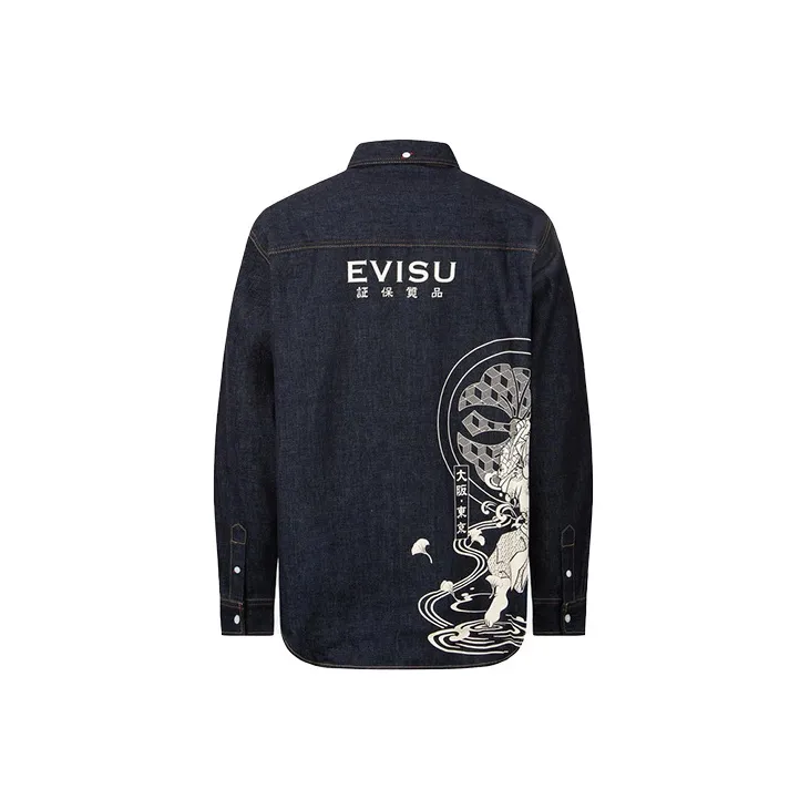 EVISU Shirts Men Denim Blue-1