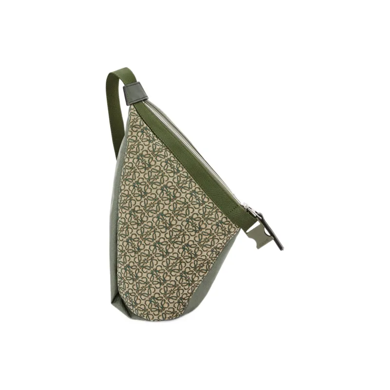 LOEWE Anton Sling In Anagram Jacquard And Canvas Khaki Green-2