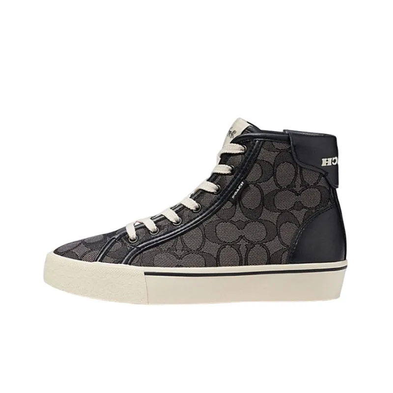 COACH CitySole High Top Stylish Skateboarding Shoes Women's Black-0