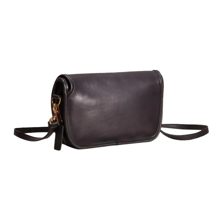 COACH Ritchie Glove Tanning Shoulder Bag, Crossbody Bag Medium Size Women's Black-1