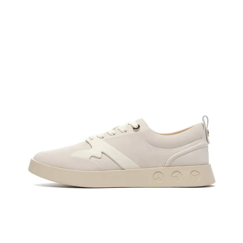 LI NING 1990 Skateboard Shoes Men Low Top Ecru-0