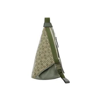 LOEWE Anton Sling In Anagram Jacquard And Canvas Khaki Green