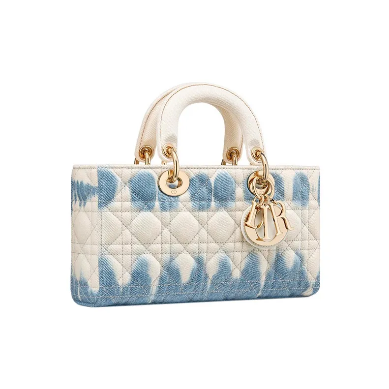 DIOR Lady D-JOY Denim Daisie Bag Tote Bag Shopping Bag Shoulder Bag Crossbody Bag Handbag Women's Milk White-1