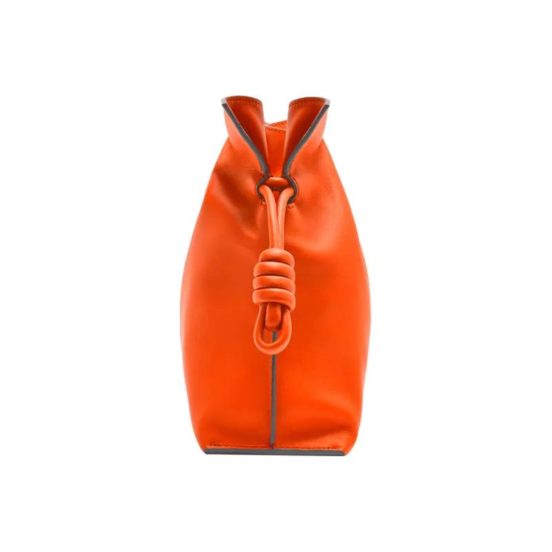LOEWE Flamenco Clutch In Nappa Calfskin Orange-2