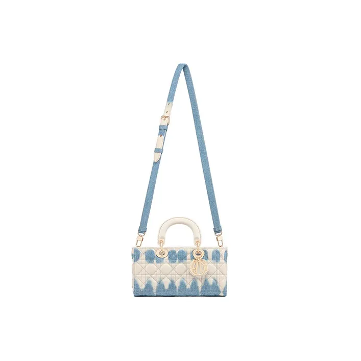 DIOR Lady D-JOY Denim Daisie Bag Tote Bag Shopping Bag Shoulder Bag Crossbody Bag Handbag Women's Milk White-4