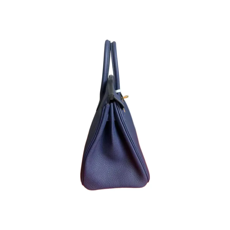HERMES Birkin Cow Leather Birkin Bag Handbags Regular Women's 73 Bleu Saphir Sapphire Blue-3