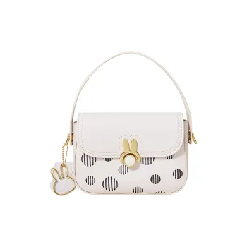 Miffy PU Tofu Bag Handbag, Shoulder Bag, Crossbody Bag Regular Women's Ecru/Yellow