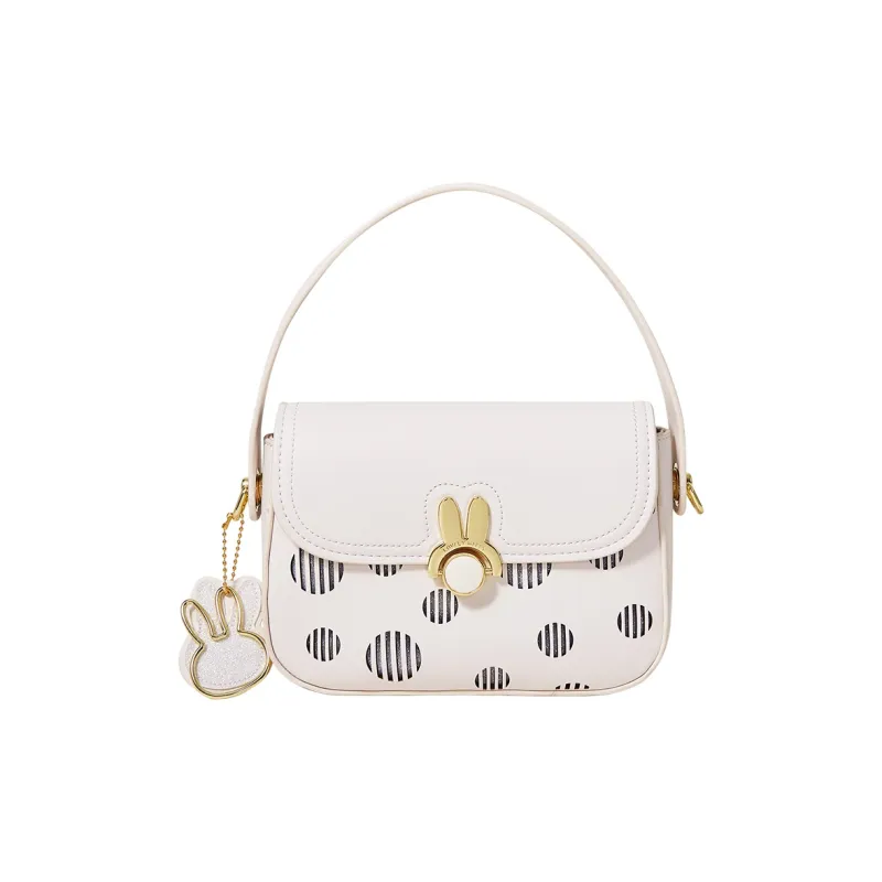 Miffy PU Tofu Bag Handbag, Shoulder Bag, Crossbody Bag Regular Women's Ecru/Yellow-0