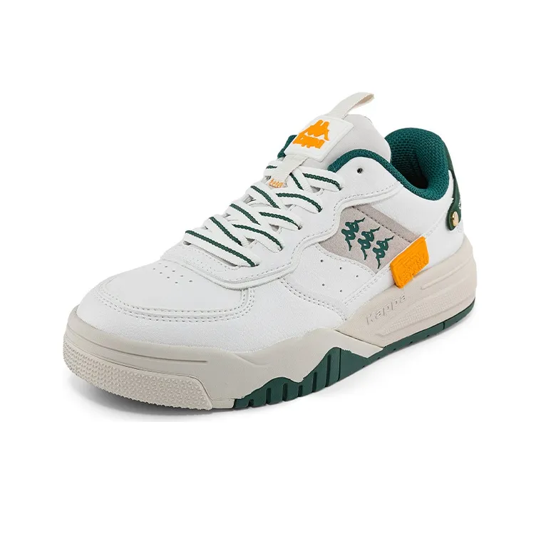 Kappa Wear Resistant Low Top Skateboard Shoes Unisex White Gray Green-1
