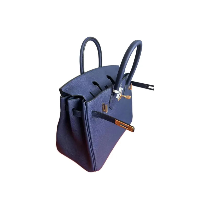 HERMES Birkin Cow Leather Birkin Bag Handbags Regular Women's 73 Bleu Saphir Sapphire Blue-1