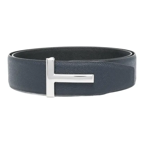 TOM FORD Leather Belts Men Blue