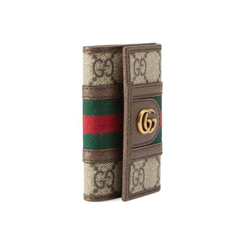 GUCCI Ophidia Canvas Leather Trim Key Pouch Women's-1