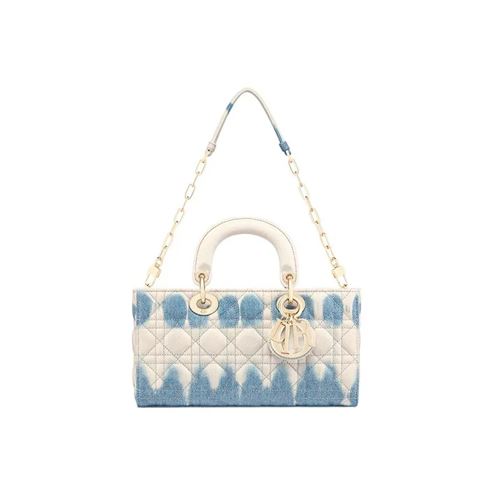 DIOR Lady D-JOY Denim Daisie Bag Tote Bag Shopping Bag Shoulder Bag Crossbody Bag Handbag Women's Milk White-3