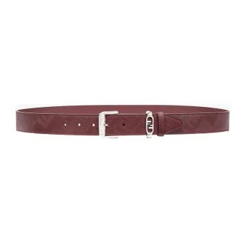 FENDI Leather Belts Men Burgundy