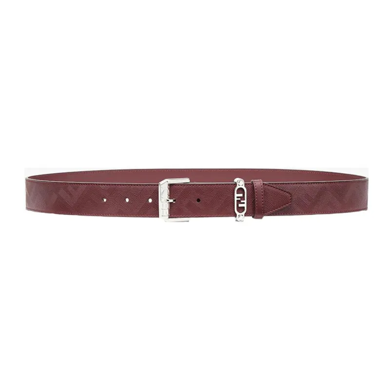 FENDI Leather Belts Men Burgundy-0
