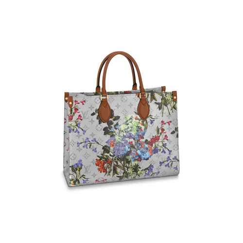 LOUIS VUITTON OnTheGo MM Floral Pattern Silver