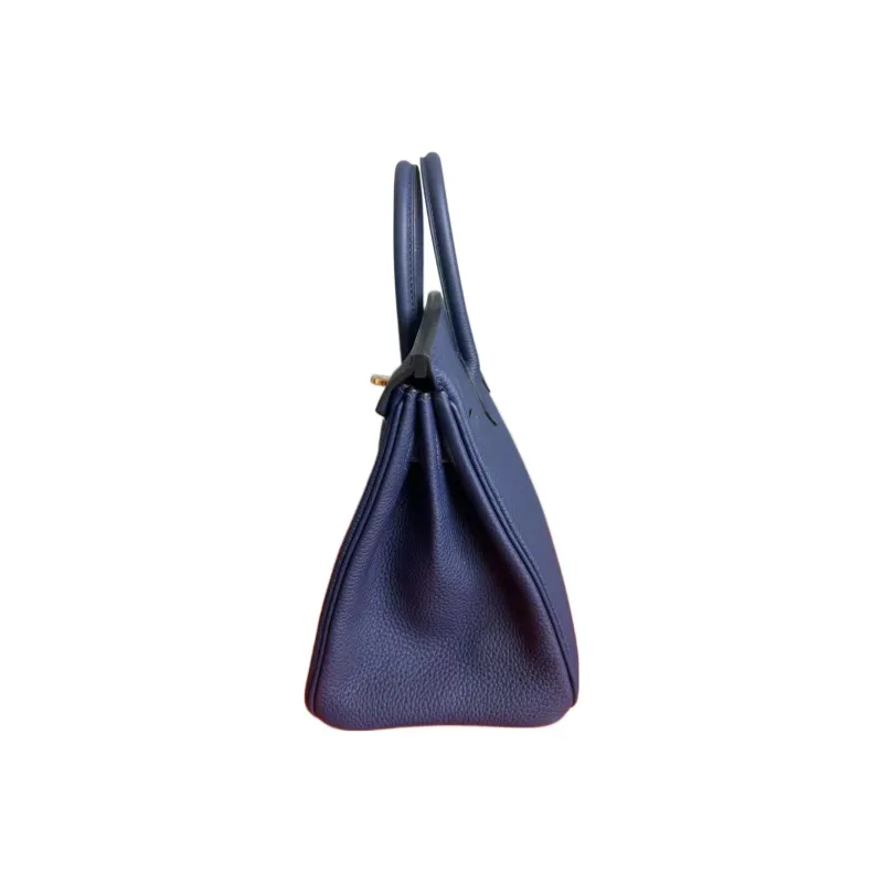 HERMES Birkin Cow Leather Birkin Bag Handbags Regular Women's 73 Bleu Saphir Sapphire Blue-2