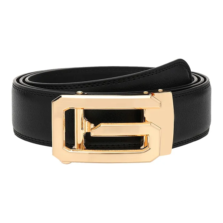 FREE RABBITⅡ Men's G Letter Automatic Buckle Cow Leather Belt Men's Width 3.5CM-5